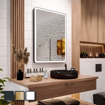 Osaka – Oglindă cu LED Loft într-un cadru din aluminiu