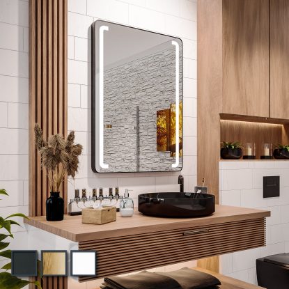 Oslo – Oglindă cu LED Loft într-un cadru din aluminiu