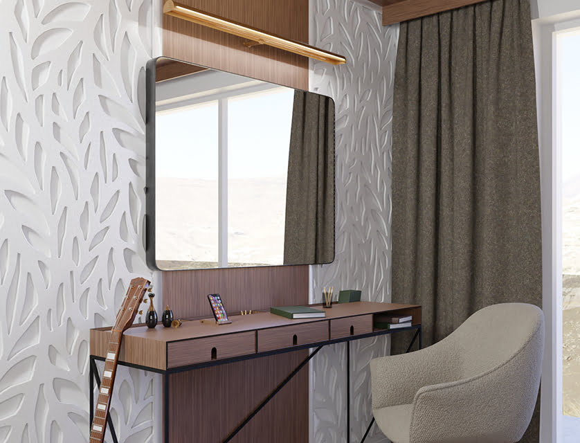 Lustro prostokątne w czarnej ramie w stylu loft