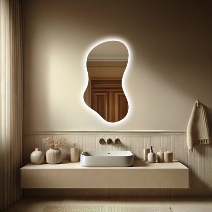 Oglinda decorativa  verticala neregulata cu iluminare LED din spate - Akra