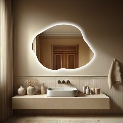Oglinda decorativa neregulata cu iluminare LED din spate - Kampala