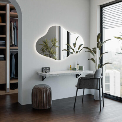 Oglinda decorativa orizontala neregulata cu iluminare LED- Alicante