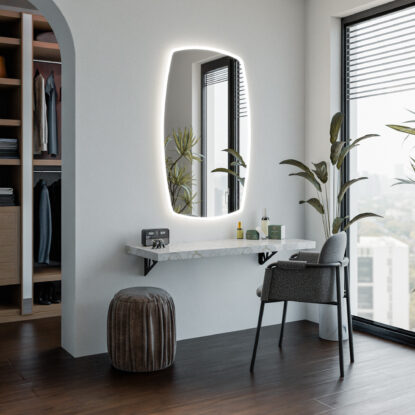 Oglinda decorativa neregulata cu iluminare LED din spate  -  RIO